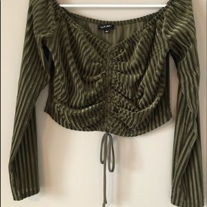 Cotton Candy LA Off the Shoulder Crop Top